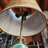 Neoclassical Bronze & Fluor Spar Lamp Signed Maison Charles