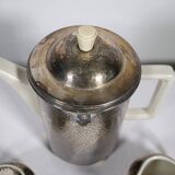 Service à thé Art déco par Hutschenreuther avec placage en argent WMF, années 1930