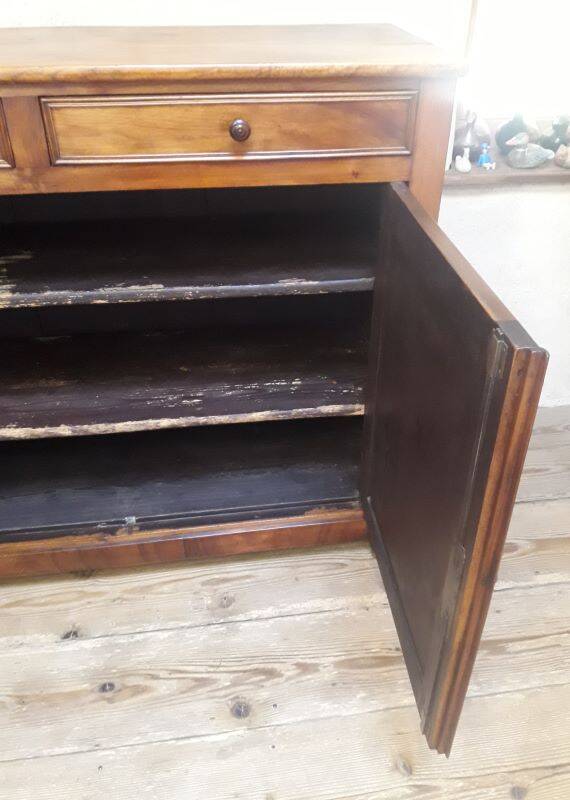 Solid walnut sideboard with 2 doors and 2 drawers, late 19th century