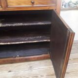 Solid walnut sideboard with 2 doors and 2 drawers, late 19th century
