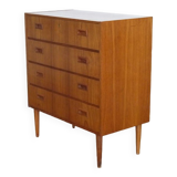 1960 vintage Scandinavian teak chest of drawers