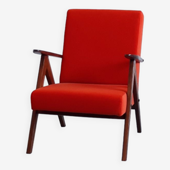 Fauteuil modèle B - 310 en velours orange