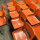 Set of 17 vintage orange chairs 1970