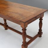 French rustic solid oak dining table 1930