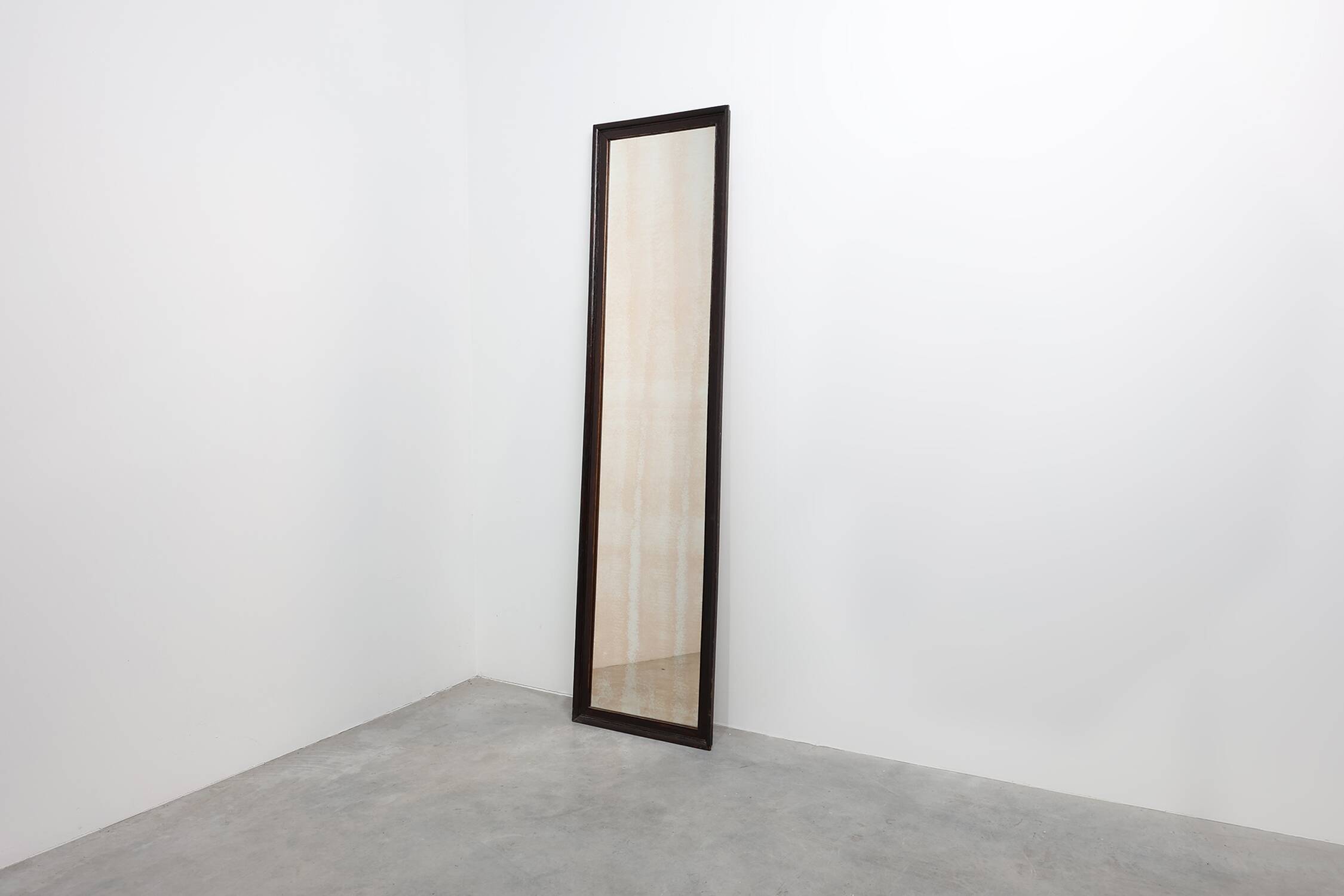 Miroir belge Art Déco en bois avec verre vieilli, vers 1930