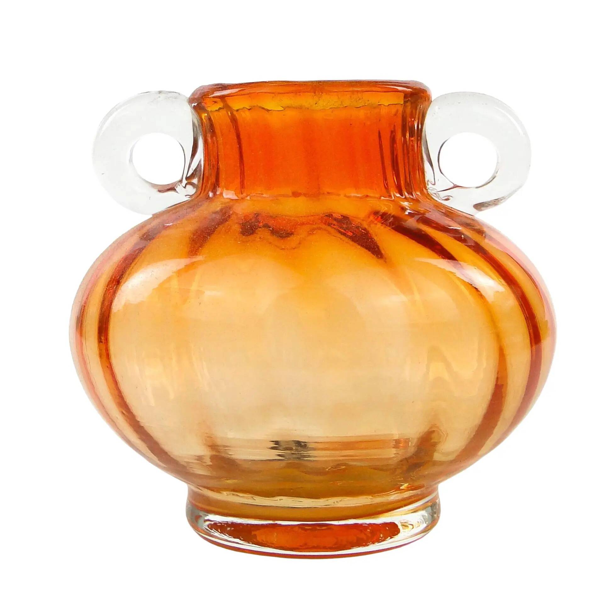 Mid-century modern vase, orange glass, Poland, 1970s