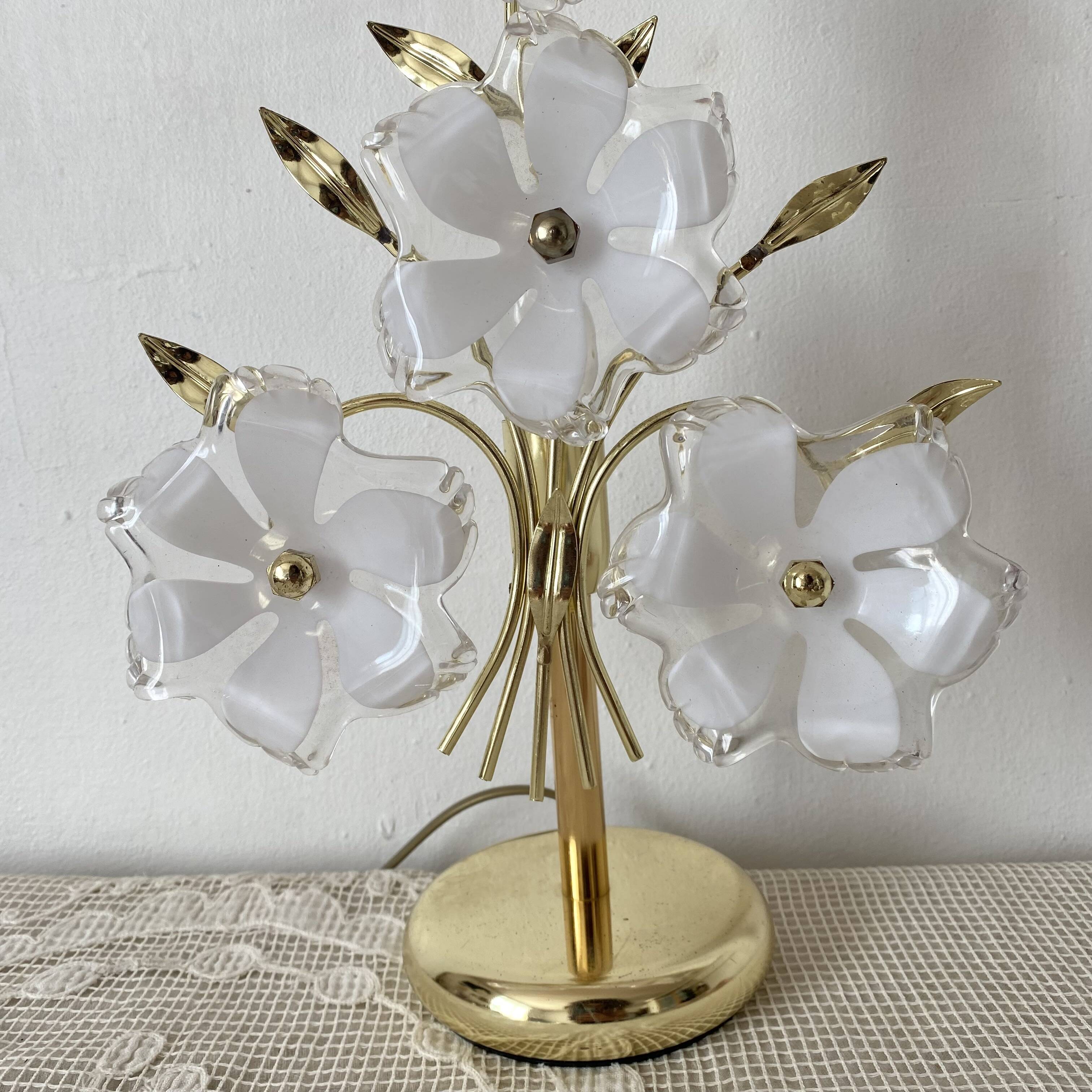 Murano glass flower lamp, Italy 1970-80