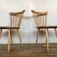 Pair of vintage white leatherette bistro chairs from the 1960s