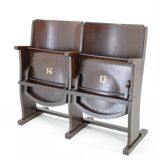 1970 two seater cinema bench by ton, czechoslovakia