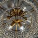 Old bronze waterfall chandelier with crystal tassels