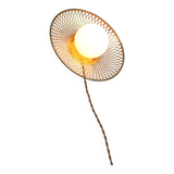 Mid-Century Intricate Wall Lamp in Brass and Opaline Glass, 1950s