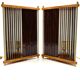 Leonardo Mosso 2 palisander and brass table lamps, Italy 1970s