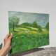 Peinture ancienne paysage champêtre
