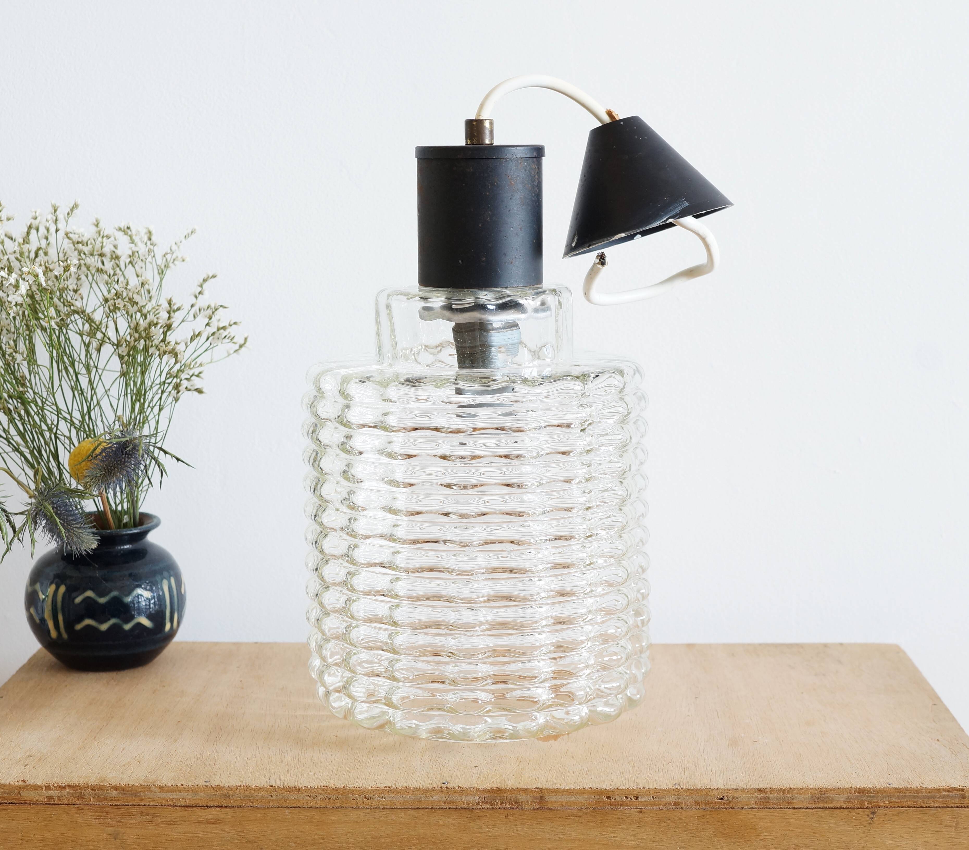 Cylindrical suspension in molded glass 1960