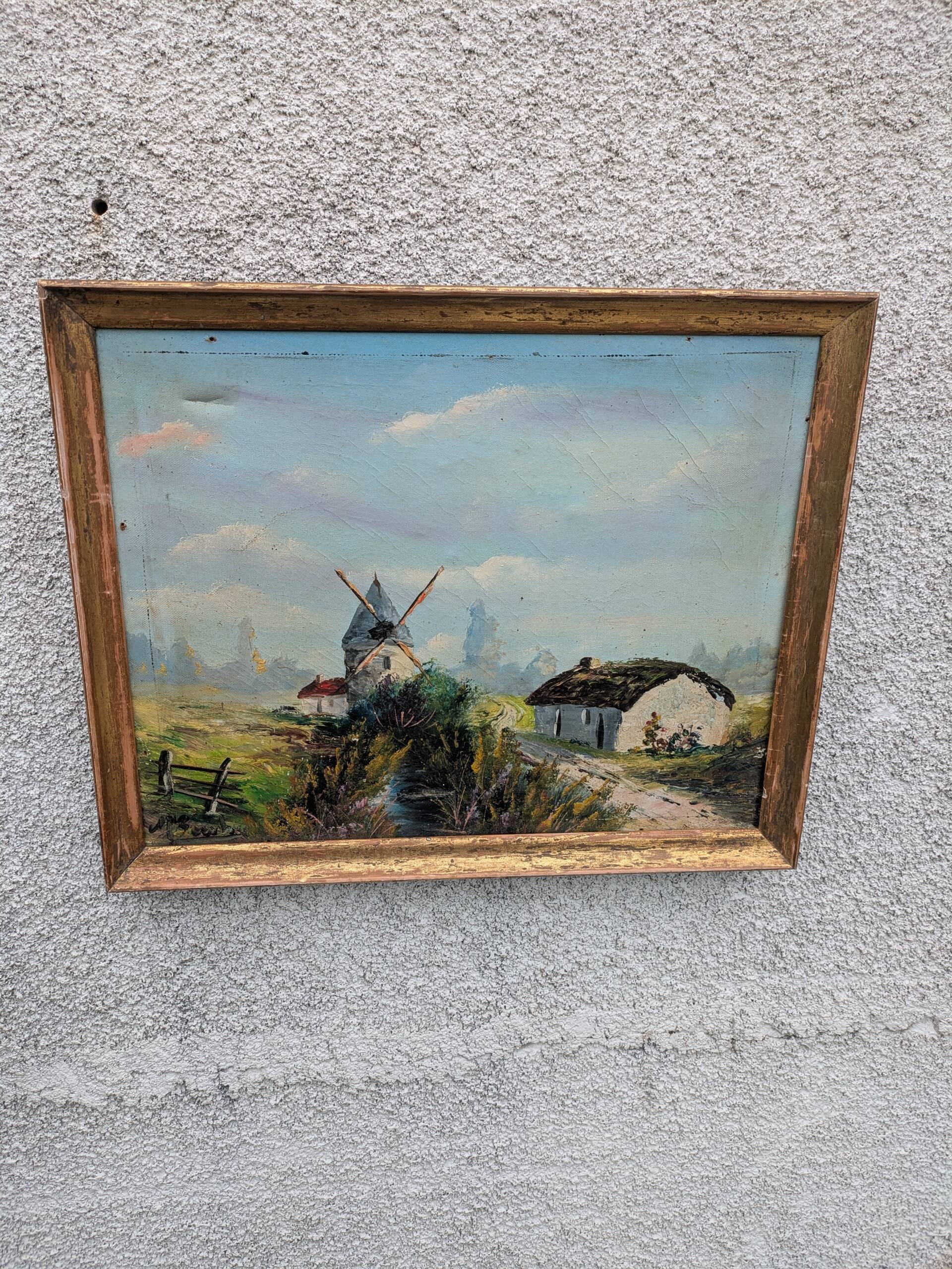 Oil on canvas, old painting