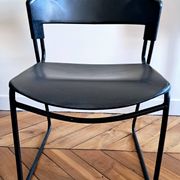 Black Assisa chair by Paolo FAVARETTO for Press Italy. 1980s