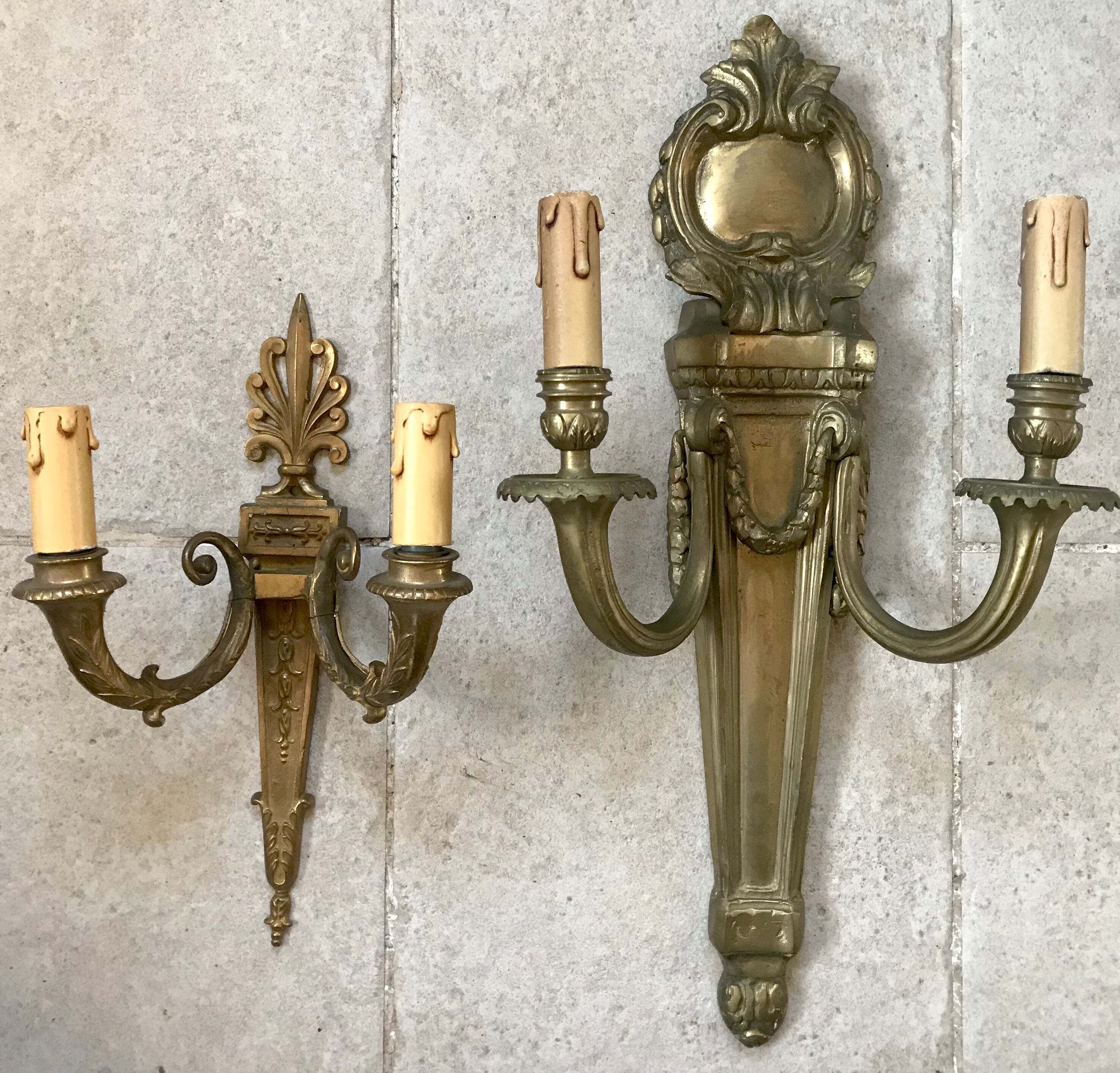 Pair of bronze castle appliques 55cm