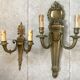 Pair of bronze castle appliques 55cm