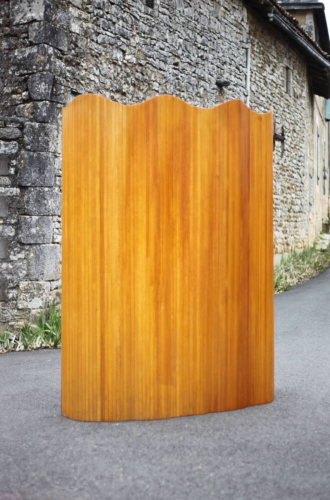 Vintage screen, large wooden screen Manufrance, wooden partition, screen, interior decoration