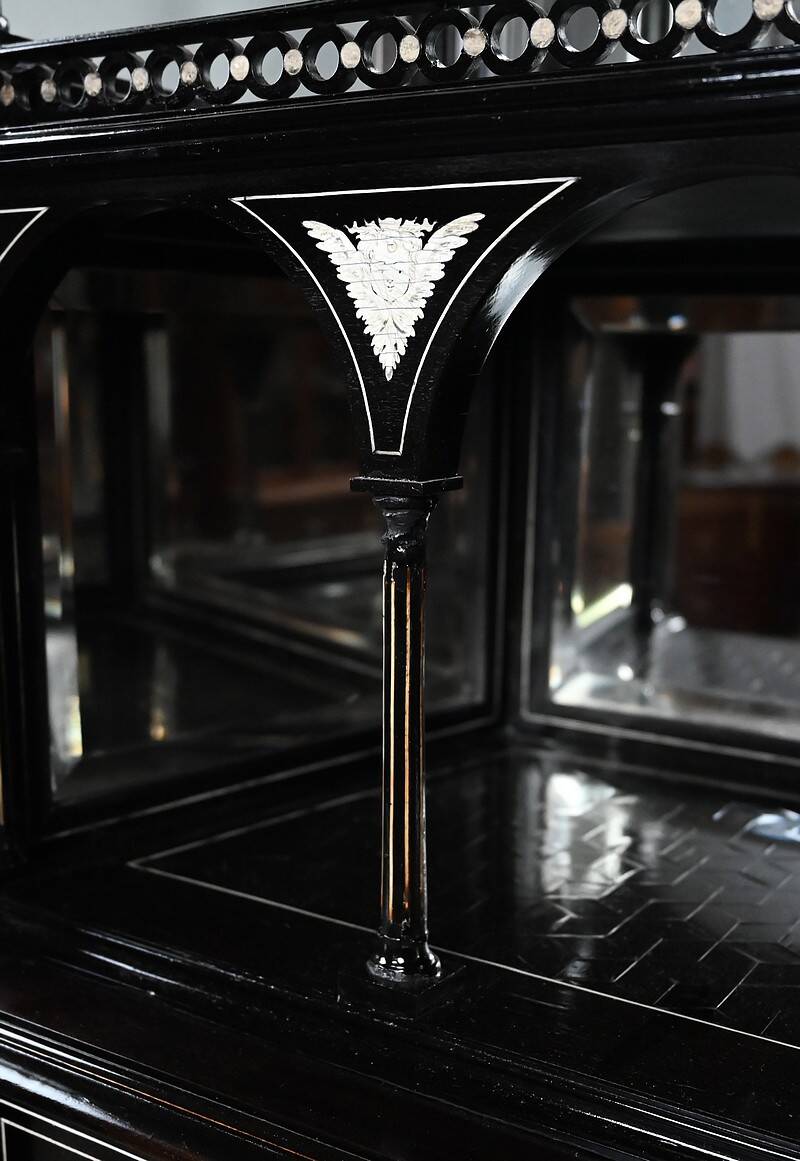 Display Cabinet in Blackened Pear Wood, Napoléon III period – 2nd half of the 19th century