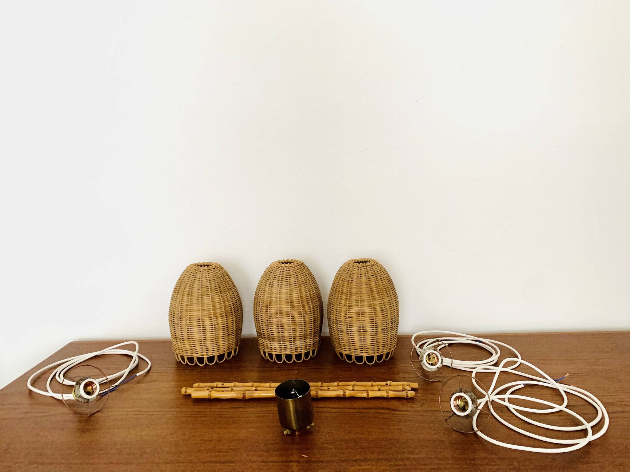 Wicker and Bamboo Cascading Lamp