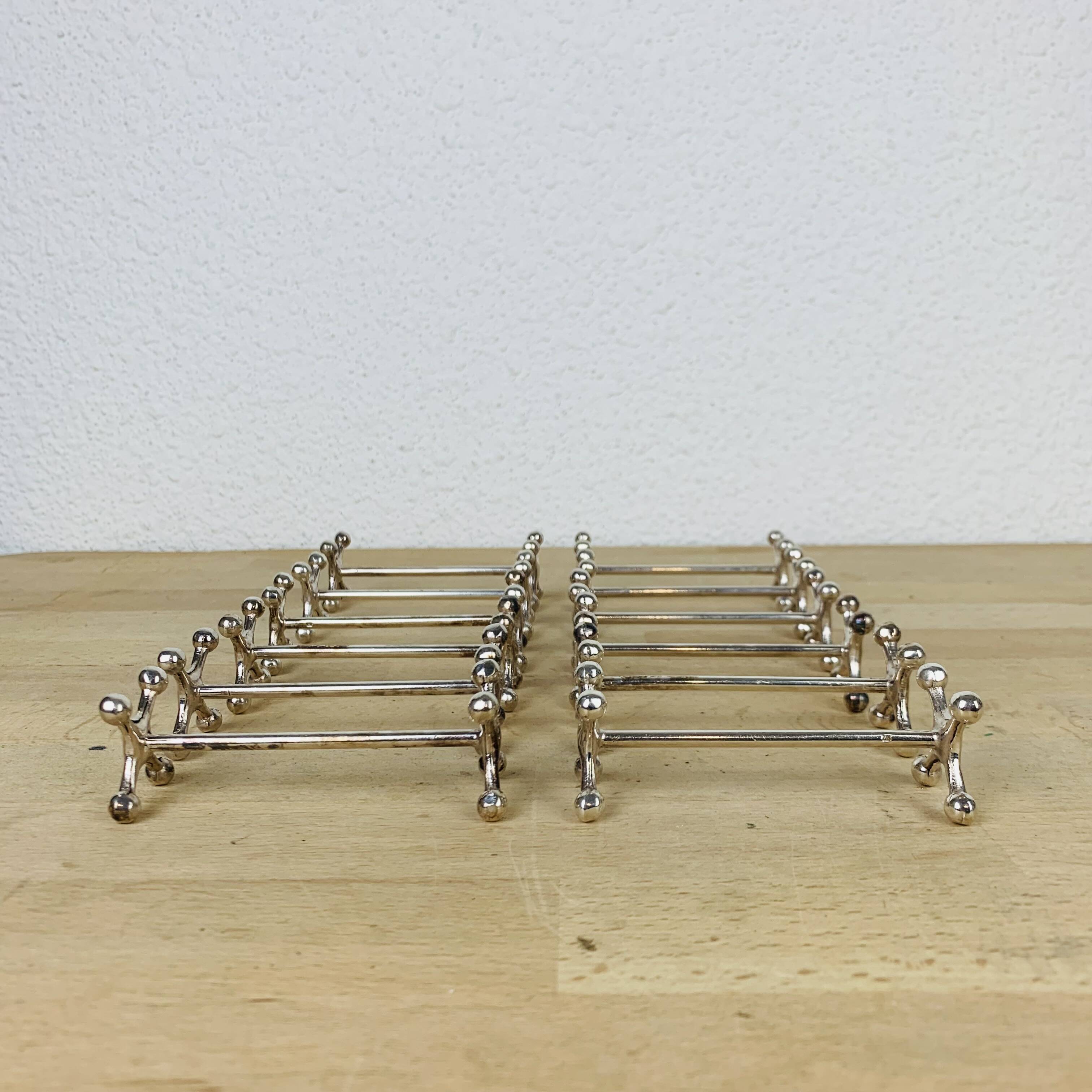 12 porte-couteaux métal argenté