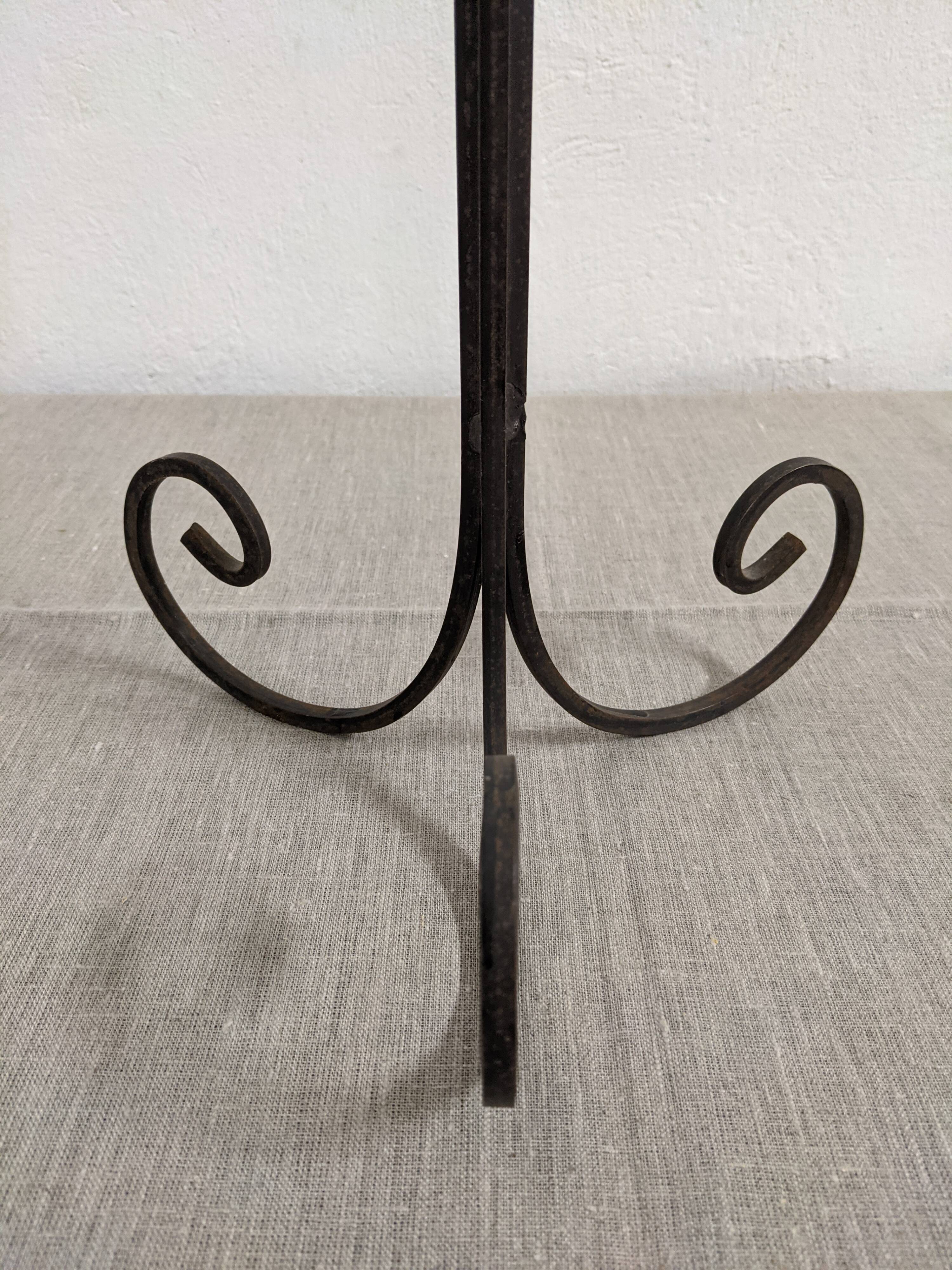 Wrought iron candlestick from the 1960s