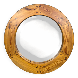Wall mirror in pine by Uno Kristiansson, Sweden, 1960