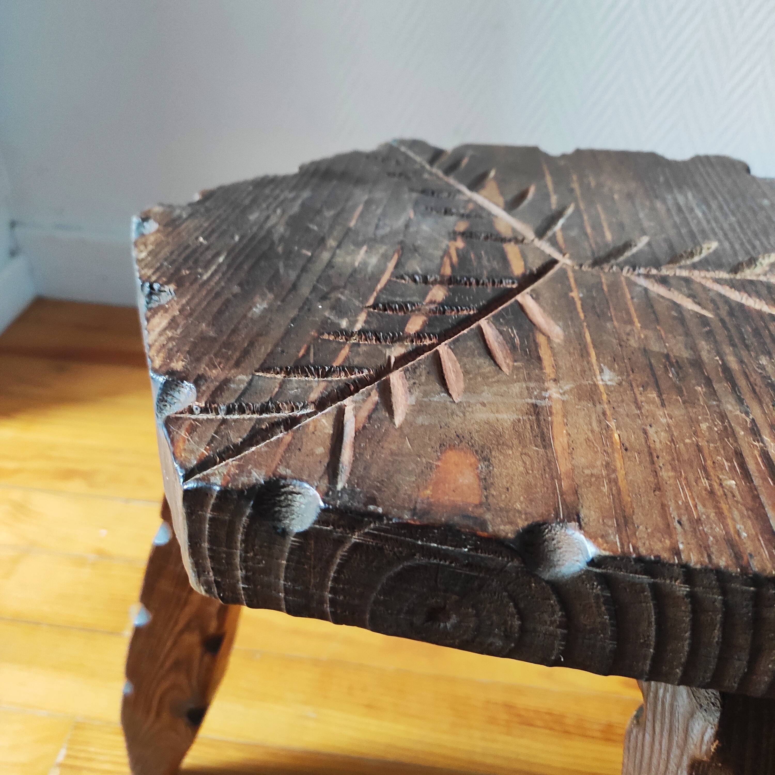 Pair of brutalist tripod stools 1955/60