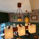 1960s Scandinavian suspension light in teak and perspex.