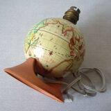 Ancienne lampe jouet mont blanc années 1950/60 globe terrestre en tôle