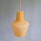 Scandinavian honey-colored opaline pendant light, 1960s