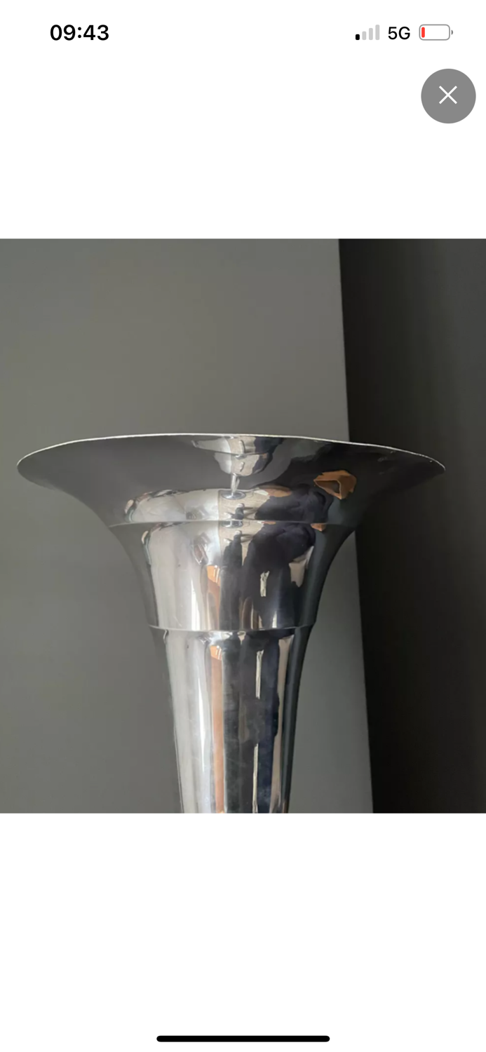 Vintage art deco floor lamp, chrome metal, France 1930