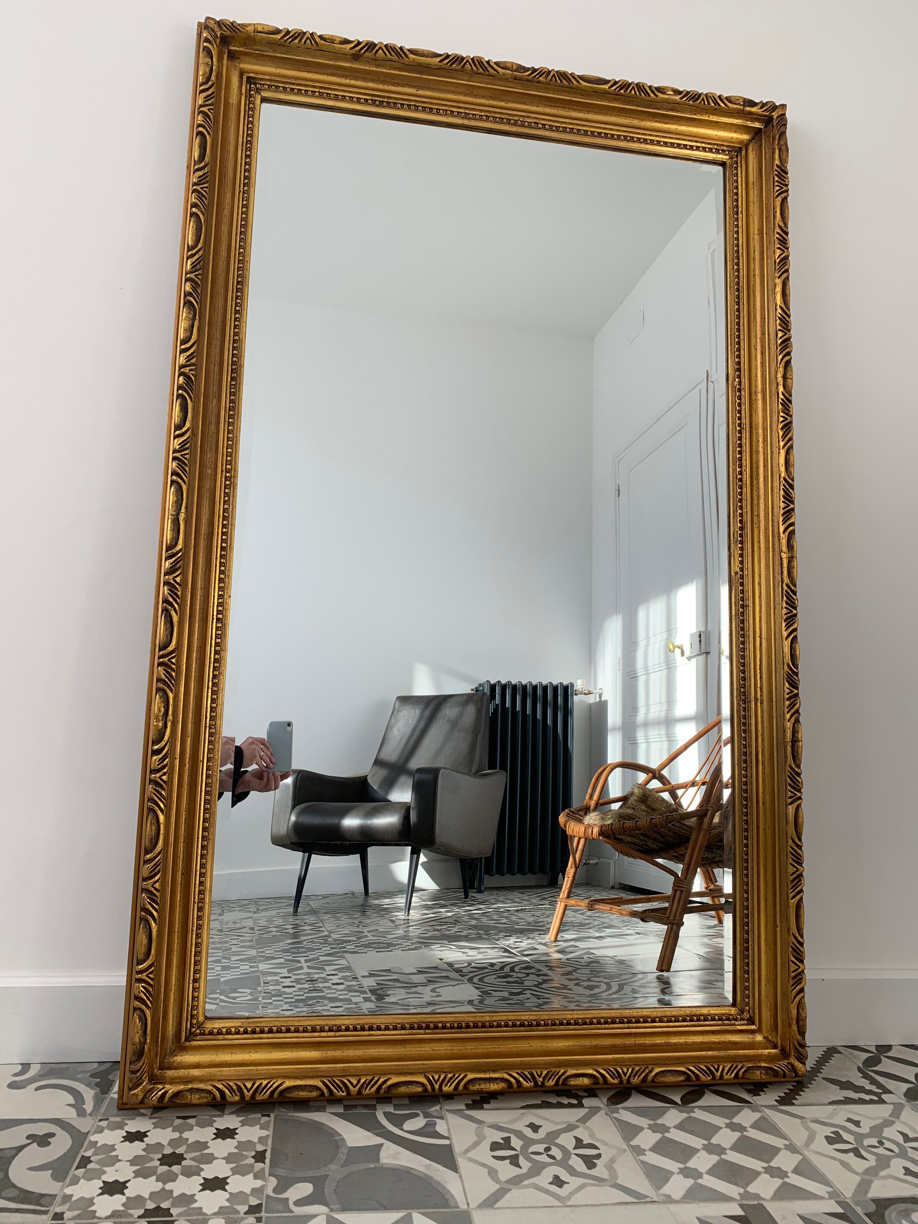 Old beveled mirror 159x99cm