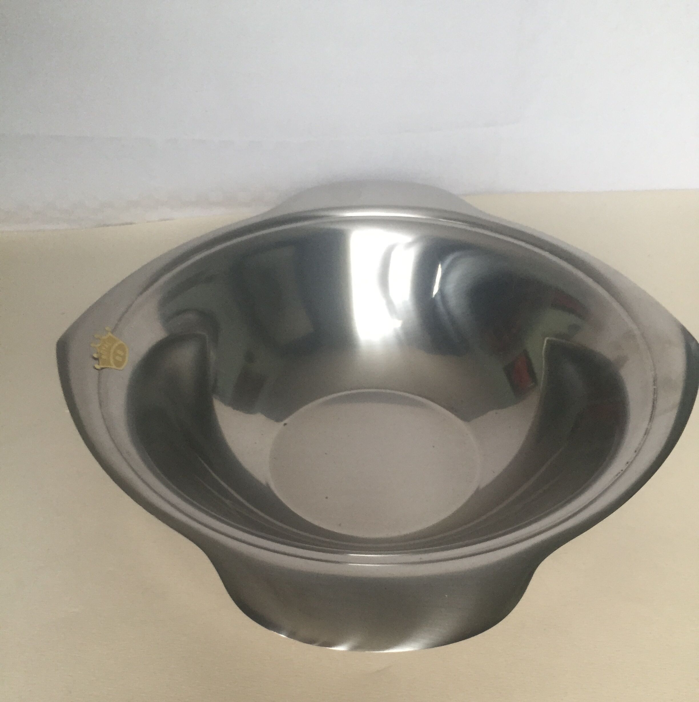 Brushed metal salad bowl