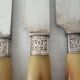 Box 12 old table knife blade steel blade Virole Louis XVI horn handle