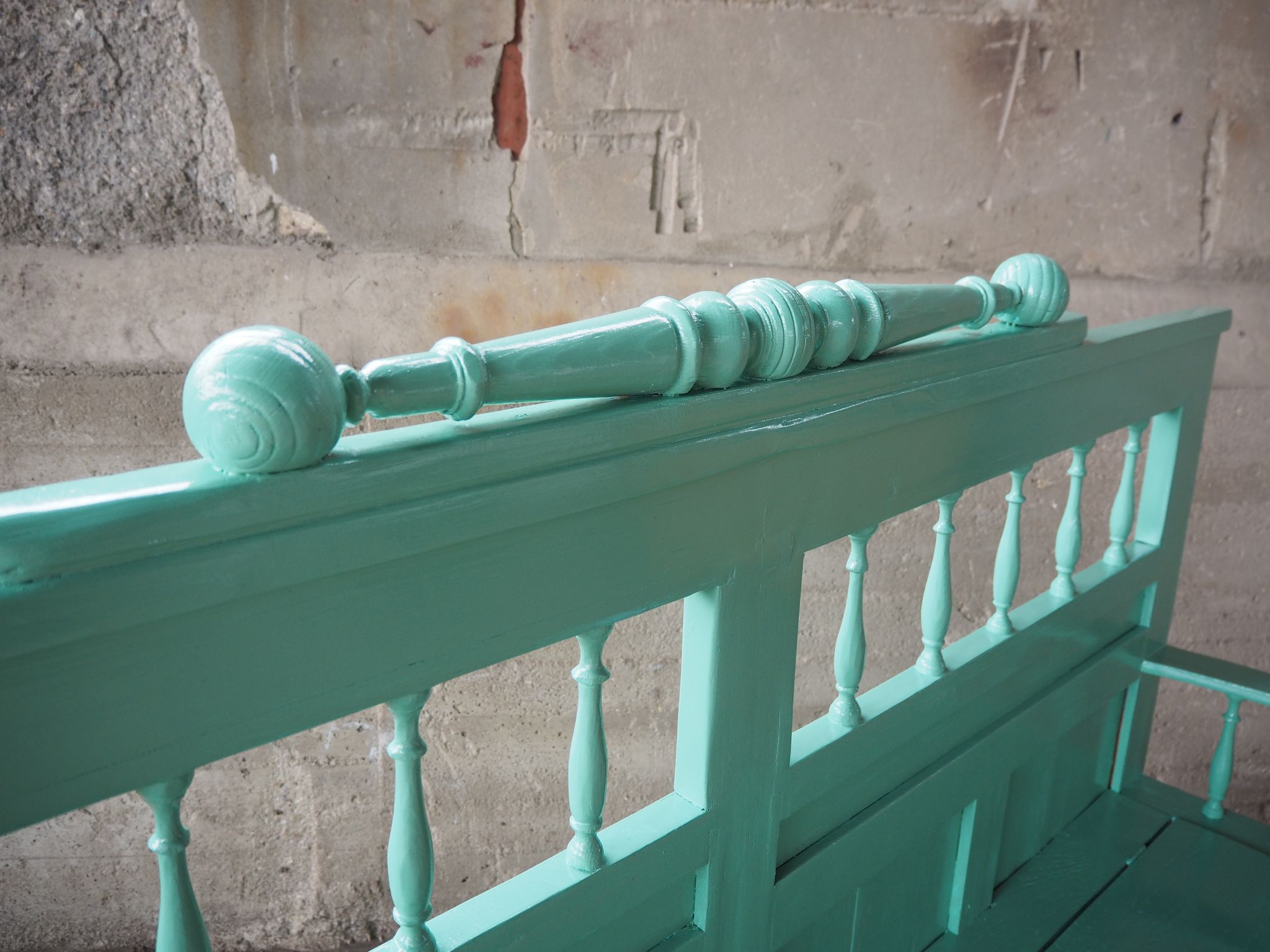 Banc en bois antique, années 1920