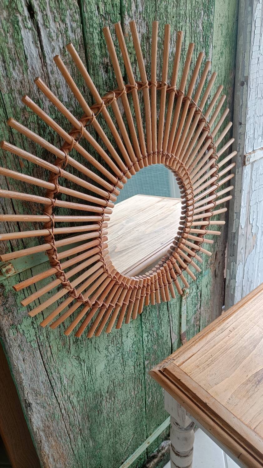 Rattan mirror