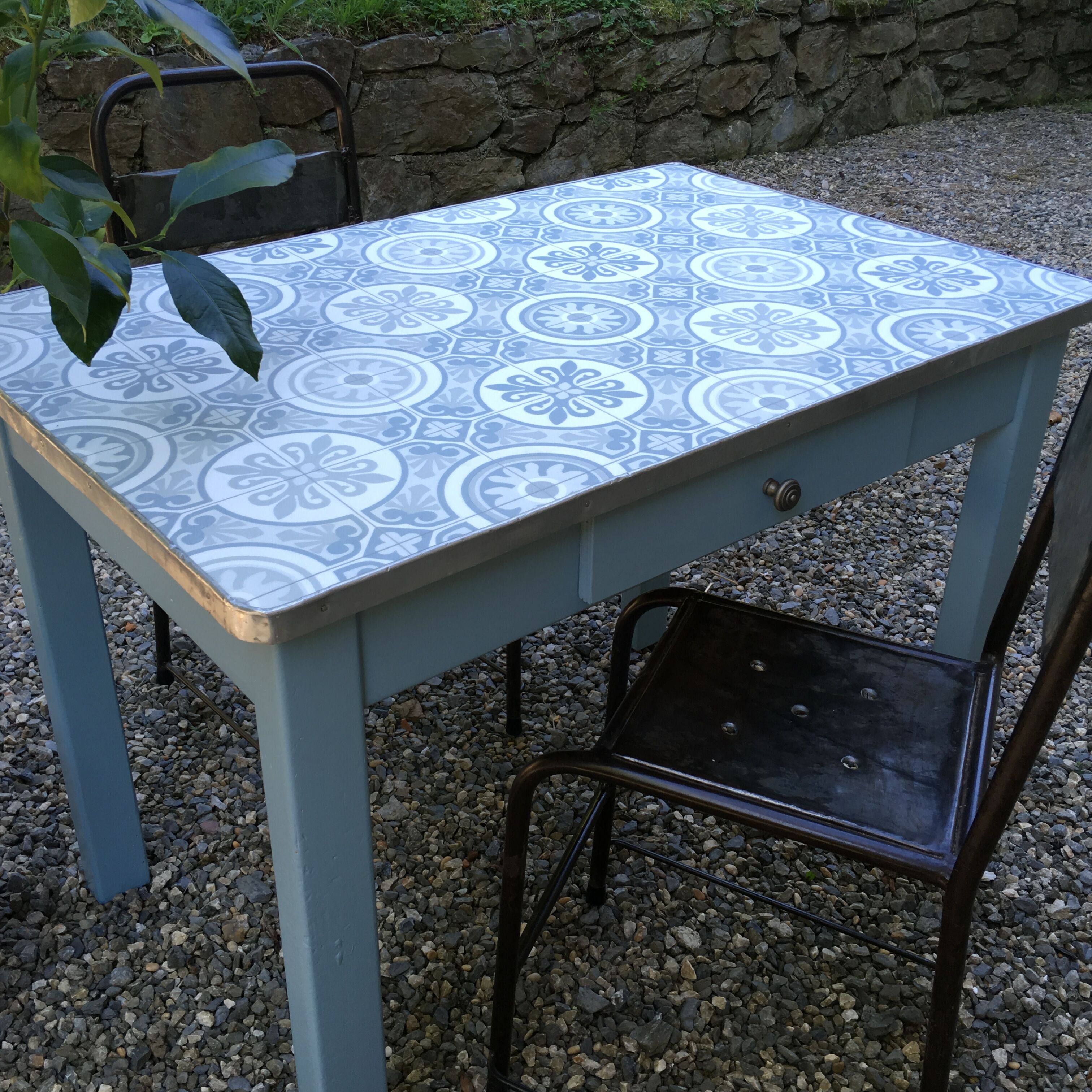 Restored wooden kitchen table