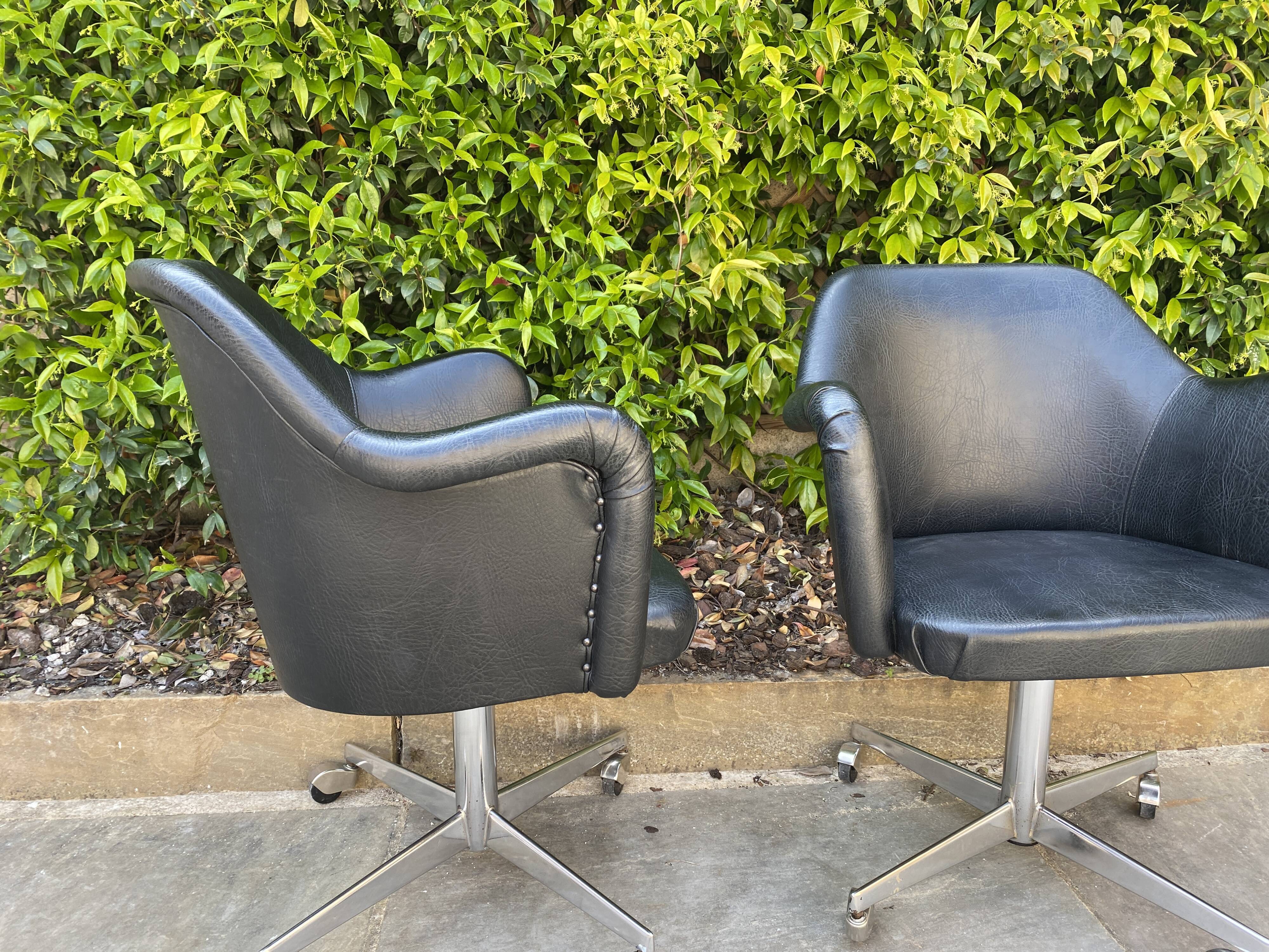 Pair of swivel armchairs 1960s Slovenia