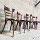 Set of 4 Fischel bistro chairs crocodile model 1930