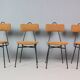Set of 4 Italian dining chairs newly upholstered 1950s