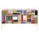 Mid-Century Style Sideboard, Newly Retrofitted in Colored Glass an Brass, Italy