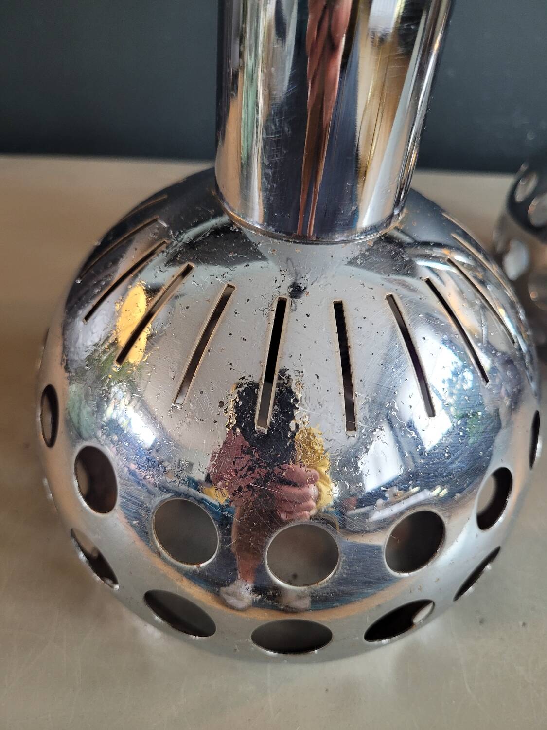 Vintage chrome wall and pendant light set