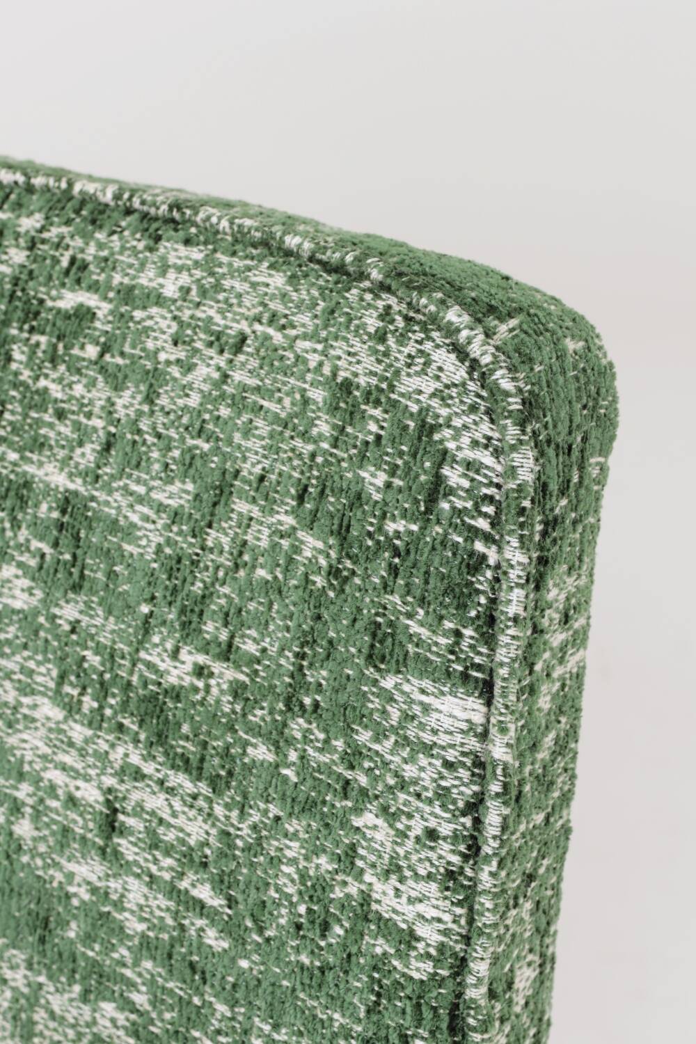 Fauteuil lounge scandinave vert, tissu d'ameublement bohème mélangé