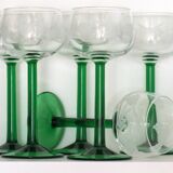 6 screen-printed Alsace wine glasses in very good condition
