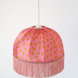 Printed textile suspension, dome shape with fringes
