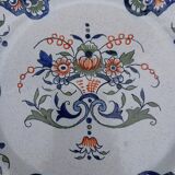 Assiette décorative vieux Rouen - motif panier