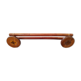 Bamboo and vintage rattan wall towel rack