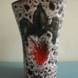 ceramic vase Vallauris fat lava vintage deco glazed ceramic vase 50s